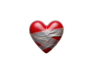 Heart with Bandages Symbolizing Healing and Recovery from Pain