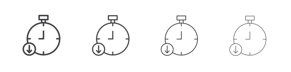 Down time icon illustration symbol. thin line symbol on white background - editable stroke vector