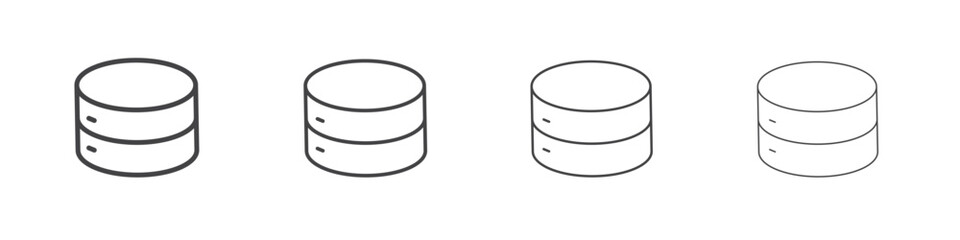 Database icon illustration symbol. thin line symbol on white background - editable stroke vector