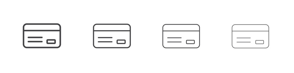 Credit card icon illustration symbol. thin line symbol on white background - editable stroke vector