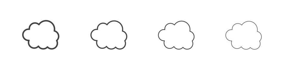 Clouds icon illustration symbol. thin line symbol on white background - editable stroke vector