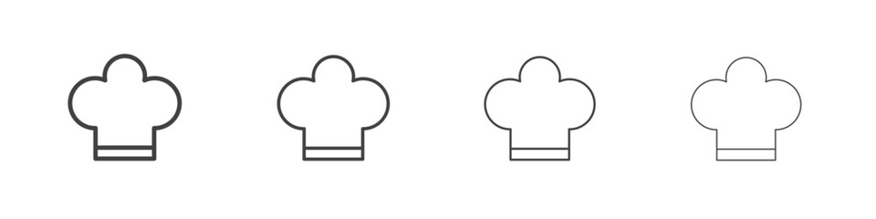 Chef hat icon illustration symbol. thin line symbol on white background - editable stroke vector
