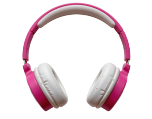 Stylish Pink Headphones with White Cushion for Music Lovers