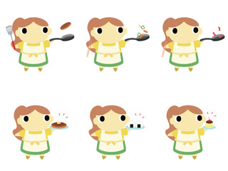 主婦のアイコンセット　料理