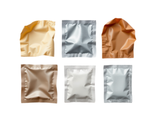 Assorted Crumpled Packaging in Various Colors and Textures for Design