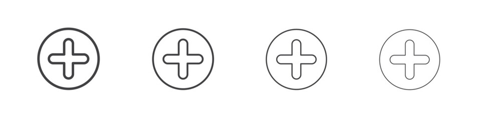 Obraz premium Add icon illustration symbol. thin line symbol on white background - editable stroke vector