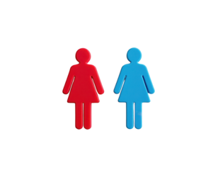 Gender Symbols Representing Female Icons in Bright Colors