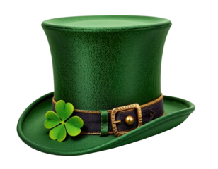Green Top Hat with Clover Decoration for St. Patrick's Day Celebrations