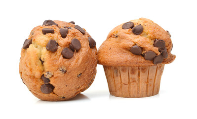 Tasty muffin cake, isolated on white 