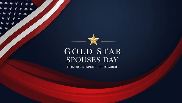 Honoring gold star spouses day with american flag and star
