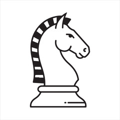 Elegant Chess Knight Illustration A Symbol of Strategy and Intellectual Prowess Depicted in a Modern Minimalist Style
