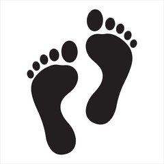 Silhouette of Footprints Symbolizing Path, Journey, or Freedom Footprints in Black and White Representing Minimalism and Guidance
