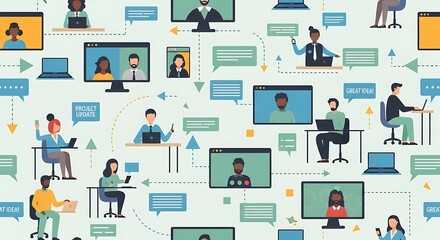 Seamless virtual interaction and global network connecting people through digital devices for