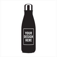 Sleek Black Water Bottle Mockup Featuring a Customizable Label Ready for Branding Initiatives and Marketing Campaigns