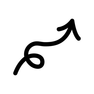 Black curved graph with arrow png file type for your apps, website, web, UI, logo, designs