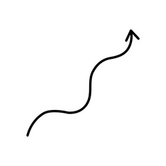 Black curved graph with arrow png file type for your apps, website, web, UI, logo, designs