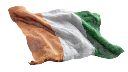 Rippled flag of C?te d'Ivoire, digitally rendered