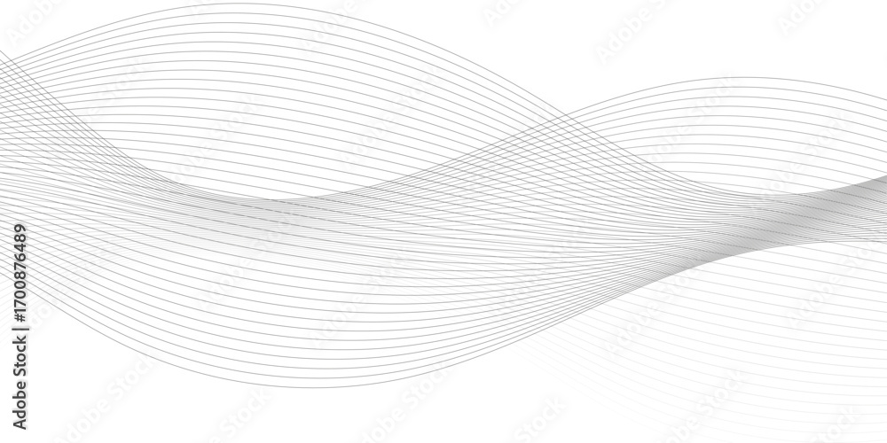 Aufkleber abstract wavy lines on transparent background with grey smooth element swoosh speed wave modern stre