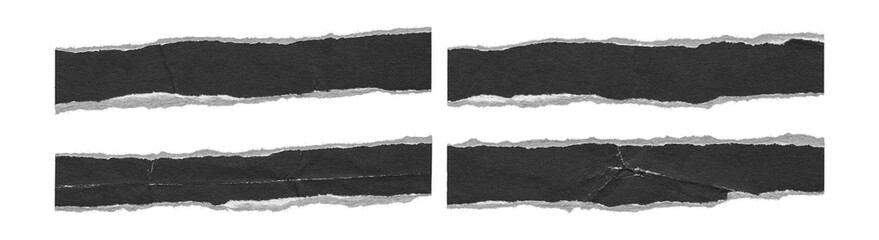Torn paper texture strips, ripped collage PNG elements isolated