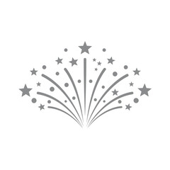 Vector illustration of firework burst with stars and dots representing celebration, new year events, parties, festivals, holidays, and joyful gatherings for festive designs