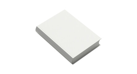 White Hardcover Book Mockup PSD - Blank Spread Pages, Isometric Angle View for Novel Cover Design, Reading Presentation, and Publishing Template