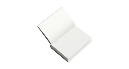 White Open Book Mockup  - Top-Down Angled View with Blank Spread Pages, Realistic Template for Book Interior Layout, Novel Reading Design, and Publishing Mockup
