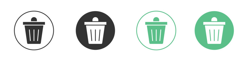 Trash icons collection in flat style. icon vector design
