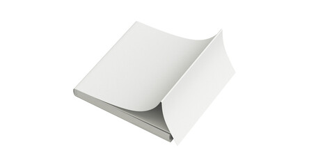3D Angled Notebook Mockup Template - White Blank Pages Minimalist Notepad with Peeling Cover Design Mockup, Perfect for Branding, Stationery Presentations and Creative Graphic Projects