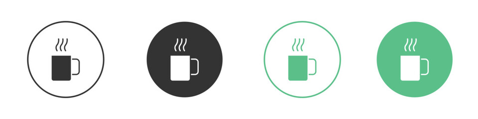 Hot coffee Mug icons collection in flat style. icon vector design