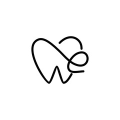 Modern dental logo combining a tooth outline with the letter "E" in a smooth line art style, symbolizing elegance, care, and professional dentistry.