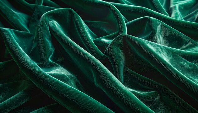 Emerald Velvet Textile Close-Up