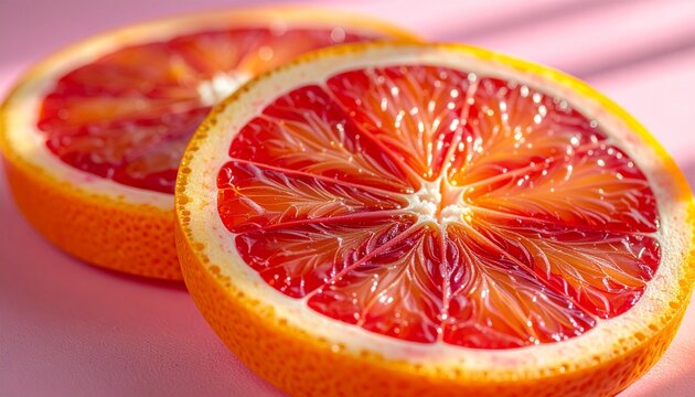 Blood Orange Fruit Slice Macro View