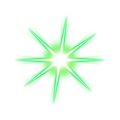 Green glowing burst with transparent background
