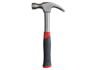 Single claw hammer with steel head and rubber grip, centered on white background.
