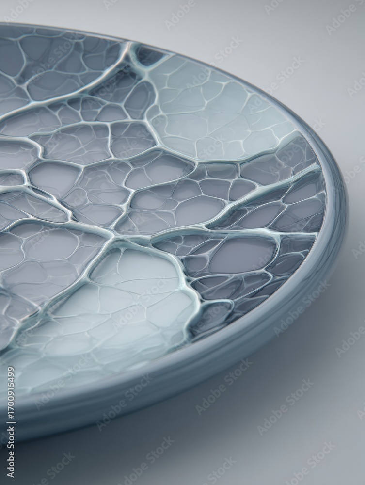 Poster unique abstract ceramic plate showcasing a modern design with intricate patterns and calming color t