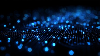 Explore the interconnectedness of modern technology with this captivating blue circuit board design, perfect for innovation and futuristic projects