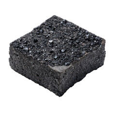 Dark, square stone slab with embedded specks