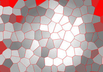 A vibrant red seamless geometric hexagon pattern with a honeycomb texture and 3D illustration is ideal for modern wallpaper or technology-themed backdrops