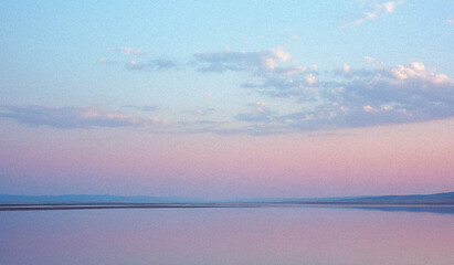 Lake sunset with soft pastel tones- atural abstract background
