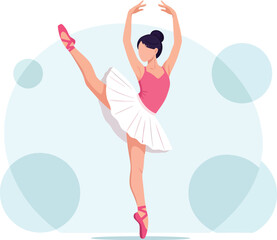 Graceful ballerina performing a classic ballet arabesque pose.