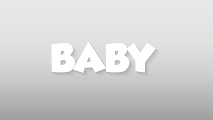 This charming graphic perfectly captures the innocence of early childhood with its playful typographic representation of the word 'BABY.' Rendered in a chunky, bold sans-serif font, each white letter 