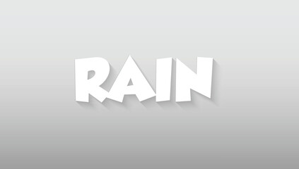 This graphic piece captures the dynamic energy of a downpour, presenting the word 