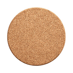 Close-up of a circular cork coaster