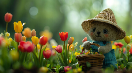 easter eggs in a basket