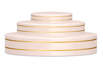 Elegant three tier cake with golden accents
