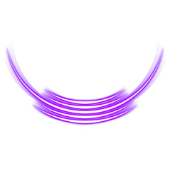 Curved purple light streak with transparent background
