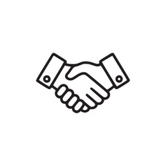 Vector art of a simple line drawing of a handshake, this minimalist illustration represents agreement, partnership, and business deal in a clean and modern style
