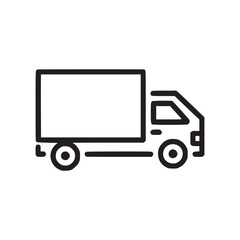 Illustration of a delivery truck the simple line art design conveys themes of transportation, logistics, and service, suitable for icons and minimalist designs