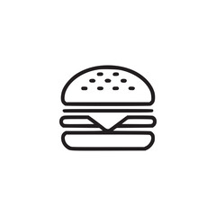 Vector art of burger illustration, ideal for fast food menus, restaurant branding, or graphic design projects, representing a classic and tasty meal with a clean and simple aesthetic