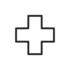 Illustration of a plus sign, a mathematical symbol representing addition, often used in medical contexts to denote hospitals, clinics, or healthcare services
